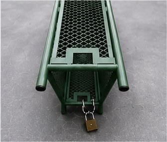 Backflow cage underside with lock latch
