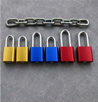 Backflow cage lock and chain hardware